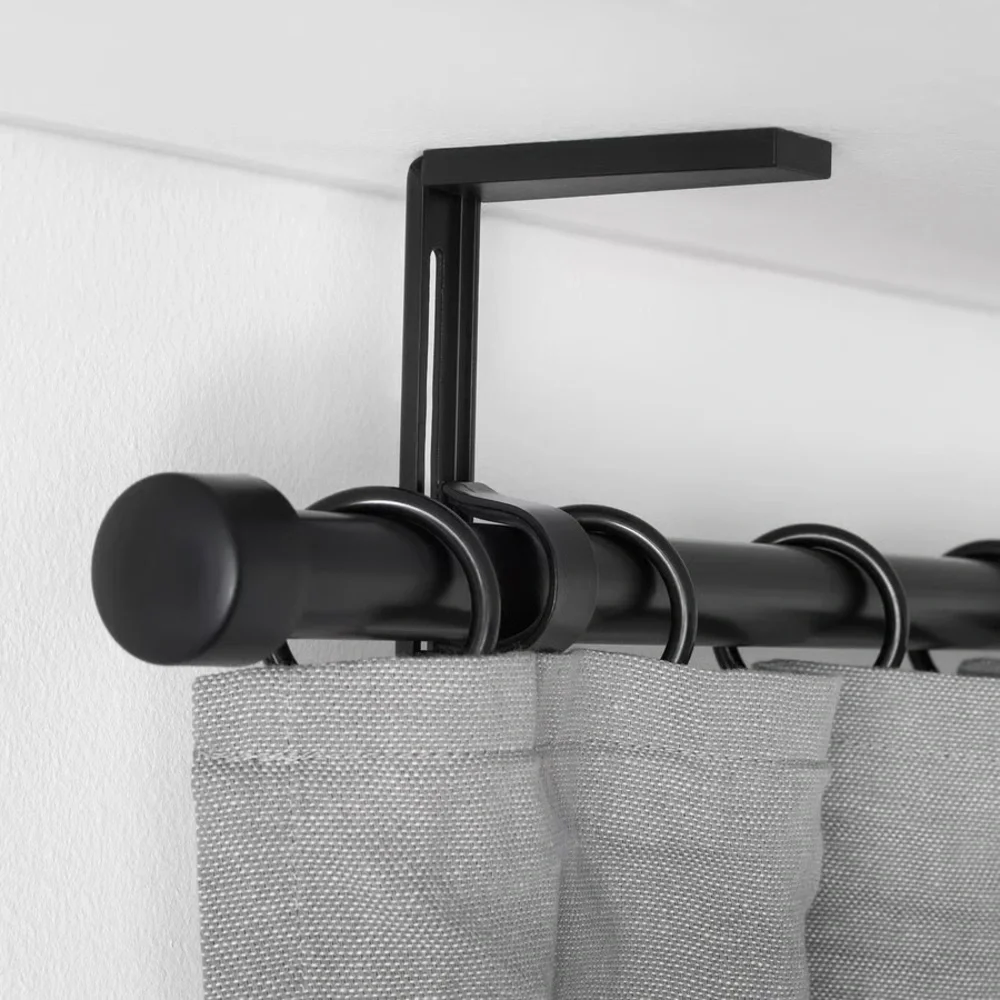 3 IKEA RÄCKA Curtain rod, black, 28-47 